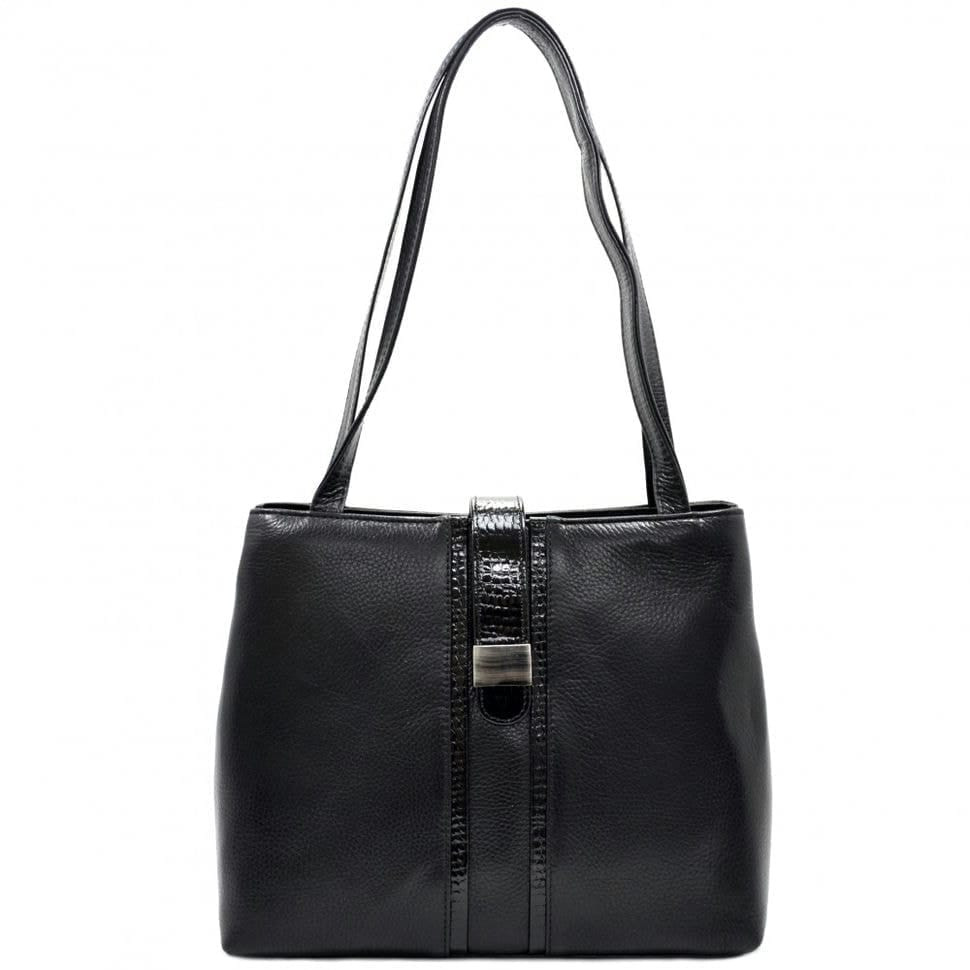 Сумка жіноча шкіряна Desisan 1521-011 чорний флотар