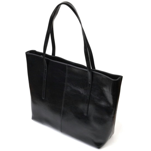 Функціональна сумка шоппер із натуральної шкіри 22095 Vintage Чорна