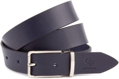 Grande Pelle navy smooth leather belt