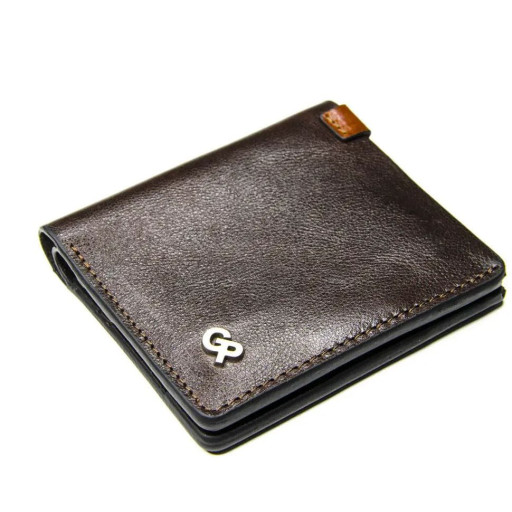 Невелике чоловіче шкіряне портмоне Grande Pelle 52762023 темно-коричневе