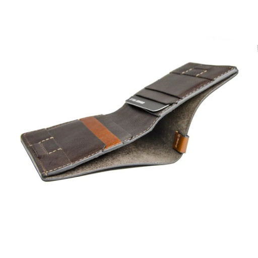 Невелике чоловіче шкіряне портмоне Grande Pelle 52762023 темно-коричневе