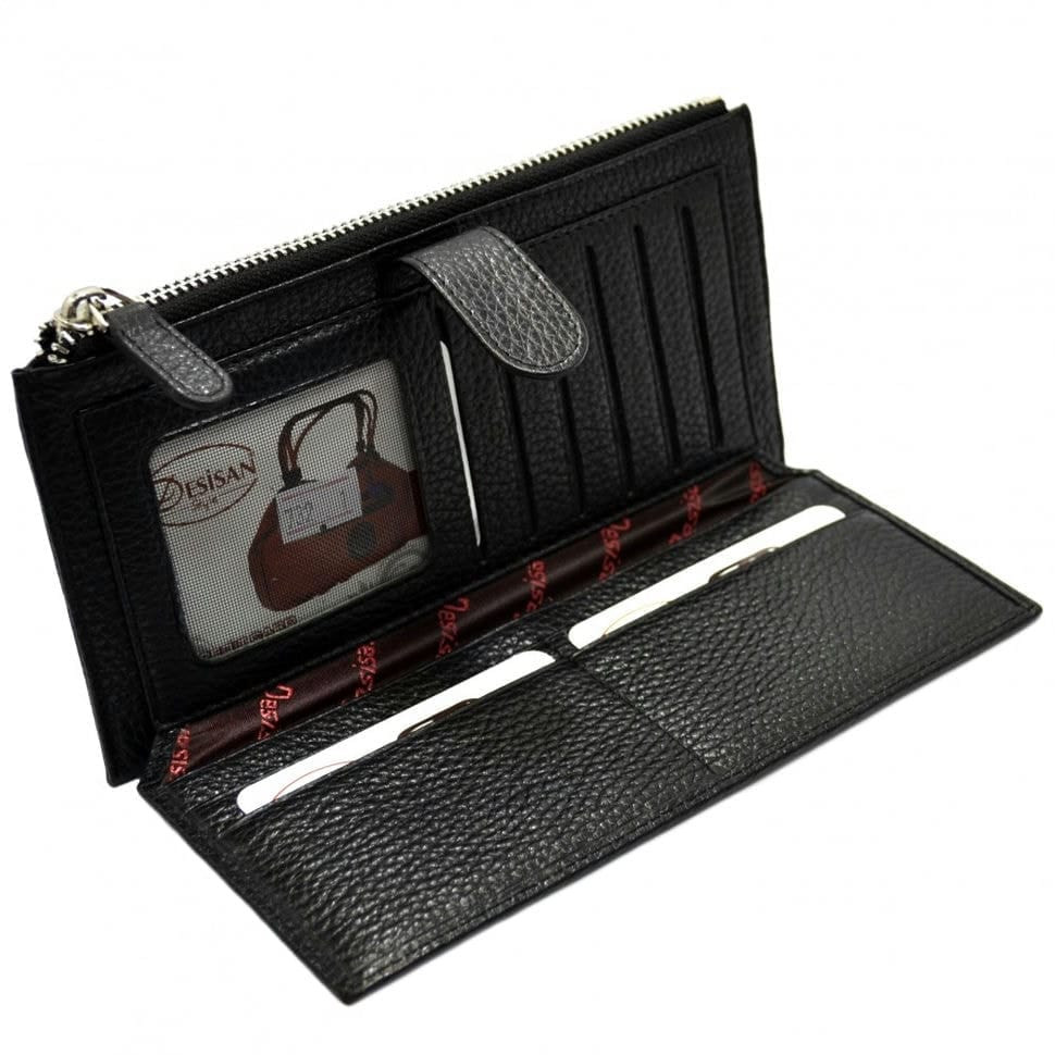Гаманець жіночий шкіряний Desisan 732-1 чорний гладкий
