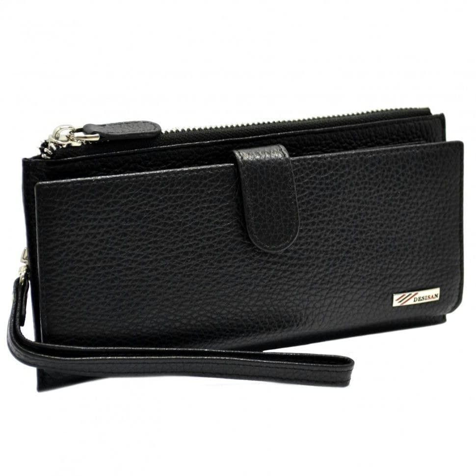 Гаманець жіночий шкіряний Desisan 732-1 чорний гладкий