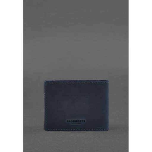 Шкіряна обкладинка для посвідчення інваліда внаслідок російсько-української війни синій Crazy Horse