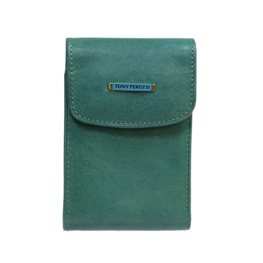 Leather credit card holder Topkapi 1703 acqua aquamarine