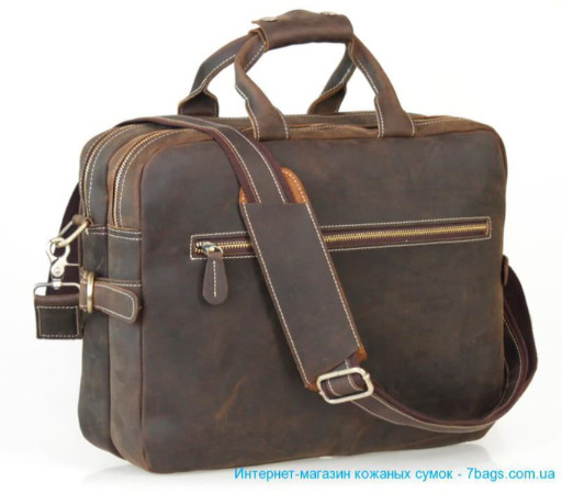 Містка сумка, портфель з вінтажній шкіри