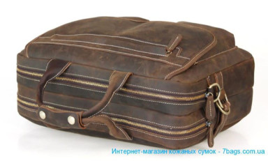 Містка сумка, портфель з вінтажній шкіри