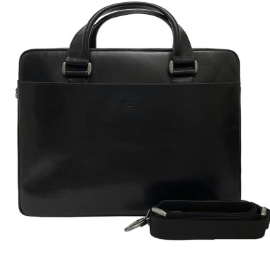 Leather bag Italico 9637-38 nero black