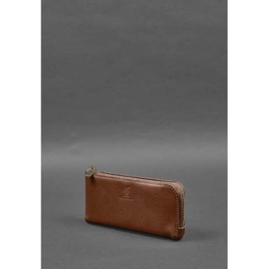 Leather wallet with zipper 14.0 light brown