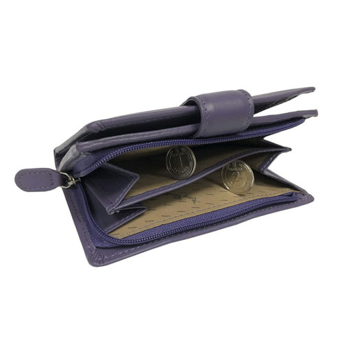 Шкіряне портмоне New Rainbow 1654 viola бузковий