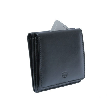 Leather wallet Cortina 5064 nero black