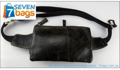 Neat leather belt bag, black