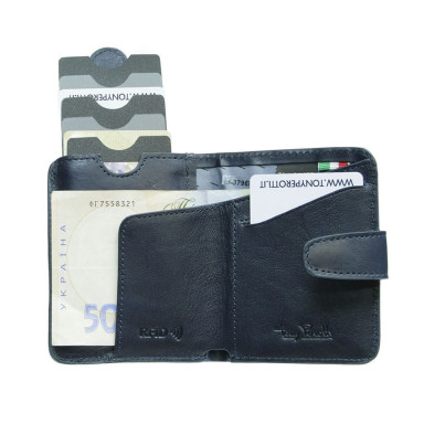Leather wallet Nevada 3796+RFID navy blue