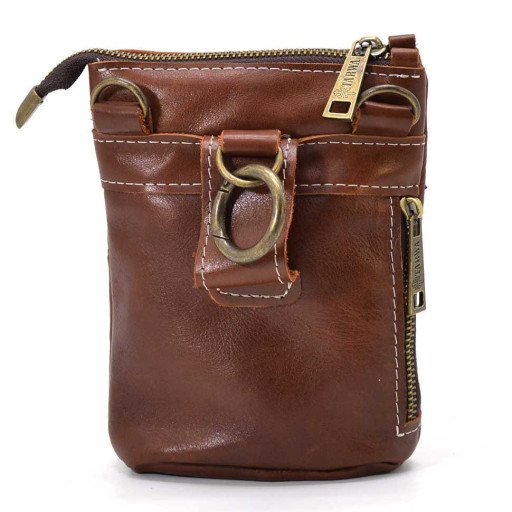 Маленька чоловіча сумка на пояс, через плече, на джинси коньяк TARWA GB-1350-3md