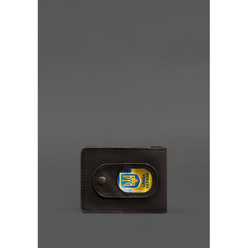 Шкіряна обкладинка для посвідчення учасника бойових дій (УБД) із кишенею для жетону темно-коричнева