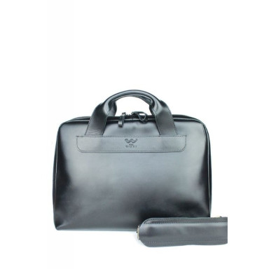 Шкіряна ділова сумка Attache Briefcase чорний