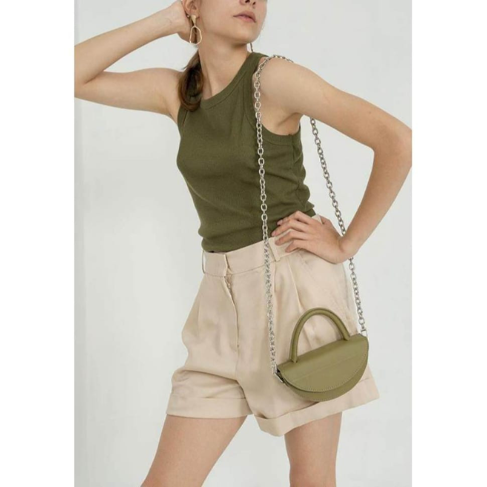 Жіноча шкіряна сумка Сhris micro оливкова