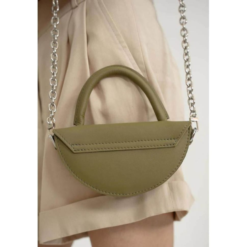 Жіноча шкіряна сумка Сhris micro оливкова
