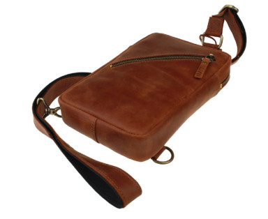 Men's sling shoulder bag banana 1027(26) light brown