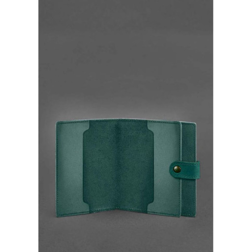 Шкіряна обкладинка-портмоне для посвідчення офіцера 11.0 зелена