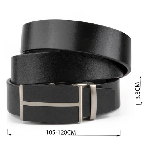 Чоловічий ремень з чорними вставками на пряжці Vintage 20304 Чорний