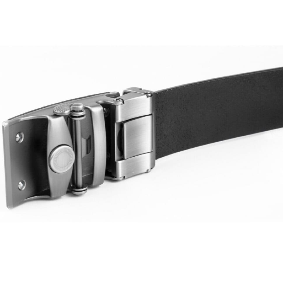 Чоловічий ремень з чорними вставками на пряжці Vintage 20304 Чорний