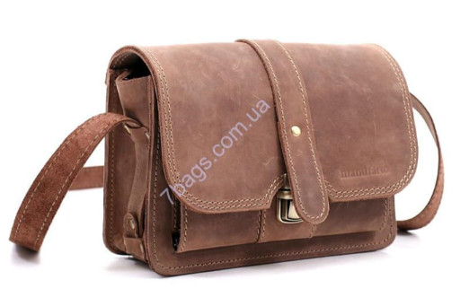 Брутальна шкіряна сумка через плече бренду Мануффато MC Card