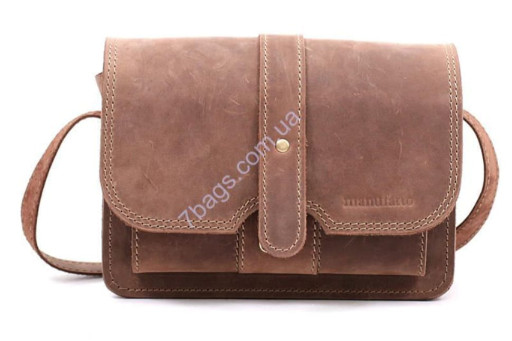 Брутальна шкіряна сумка через плече бренду Мануффато MC Card