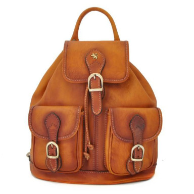 Pratesi BCO345 - Backpack Caporalino in cow leather Bruce Cognac
