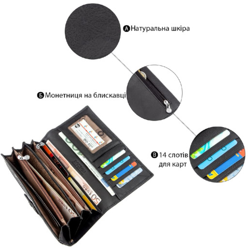 Клатч зі шкіри жіночий ST Leather 19316 Чорний