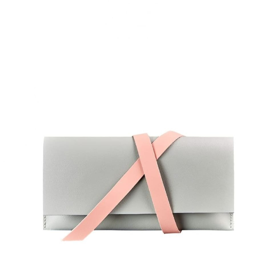 Voyager 1.0 Leather Women's Travel Case Gray with Pink