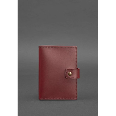 Leather passport cover 5.0 (with window) burgundy Krust