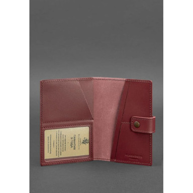 Leather passport cover 5.0 (with window) burgundy Krust