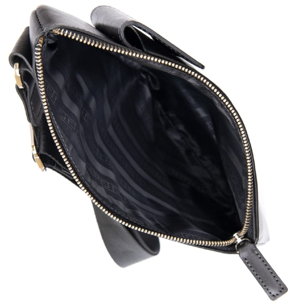 Leather mens shoulder bag GRANDE PELLE 11439 Black