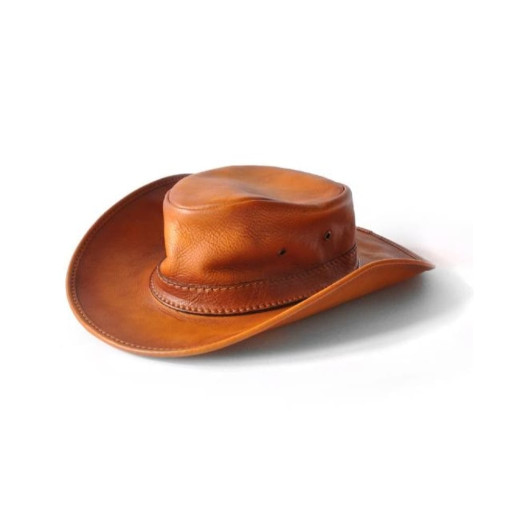 Pratesi BCO040/57 - Cagliostro Hat 57 cm in cow leather Bruce Cognac