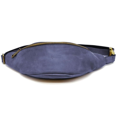 Belt bag blue made of genuine leather RK-3035-3md TARWA