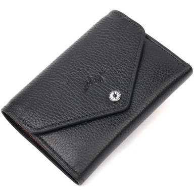 Мужской кожаный купюрник для карт купюр и монет ST Leather 18308 Черный