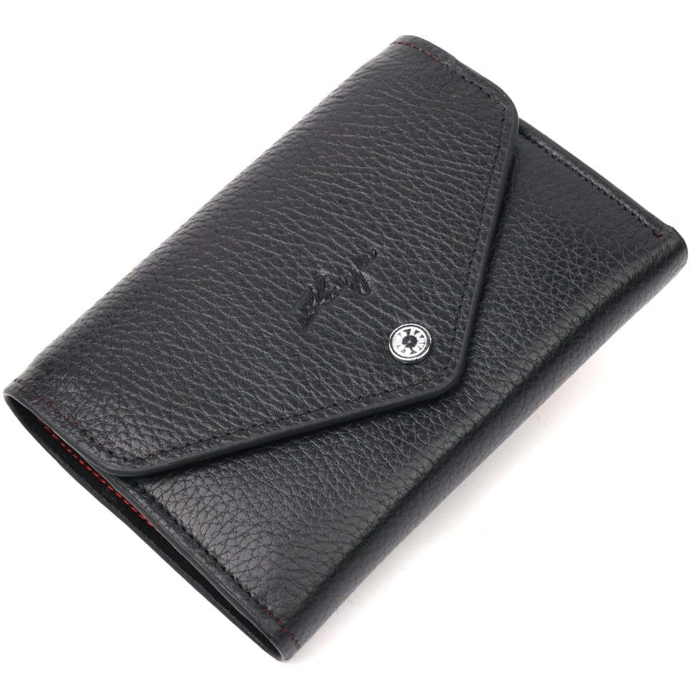Мужской кожаный купюрник для карт купюр и монет ST Leather 18308 Черный