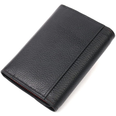 Мужской кожаный купюрник для карт купюр и монет ST Leather 18308 Черный