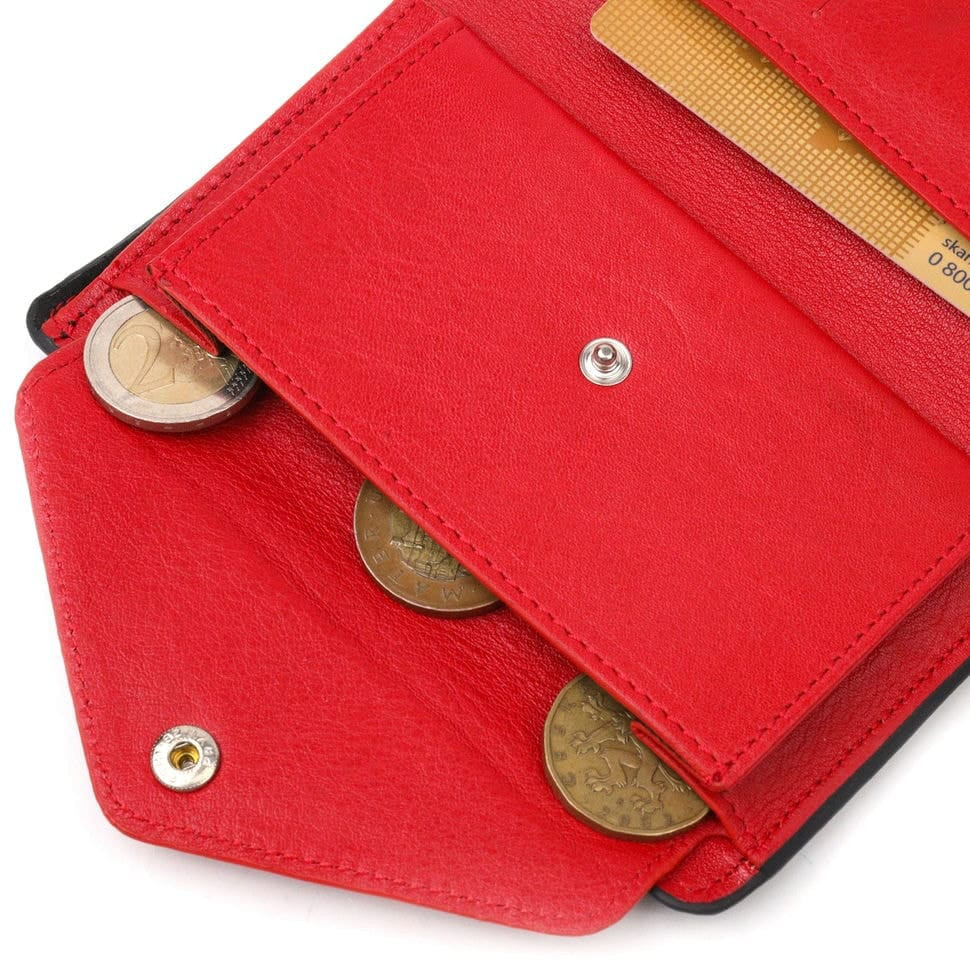 Мужской кожаный купюрник для карт купюр и монет ST Leather 18308 Черный