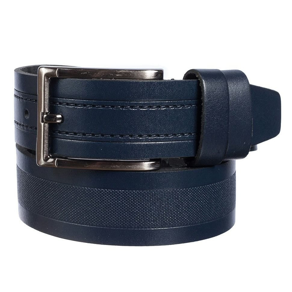 Ремінь шкіряний YSK класичний 3,5 см 3056-9 синій