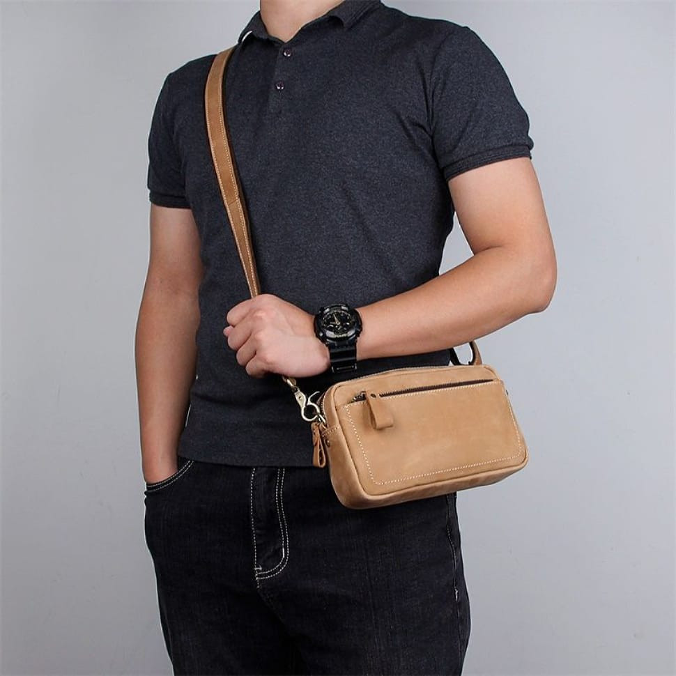 Shoulder bag, clutch for men John McDee C016B
