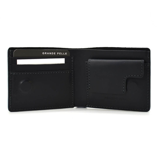 Портмоне Магніт, чорний з монетницею Grande Pelle 505110