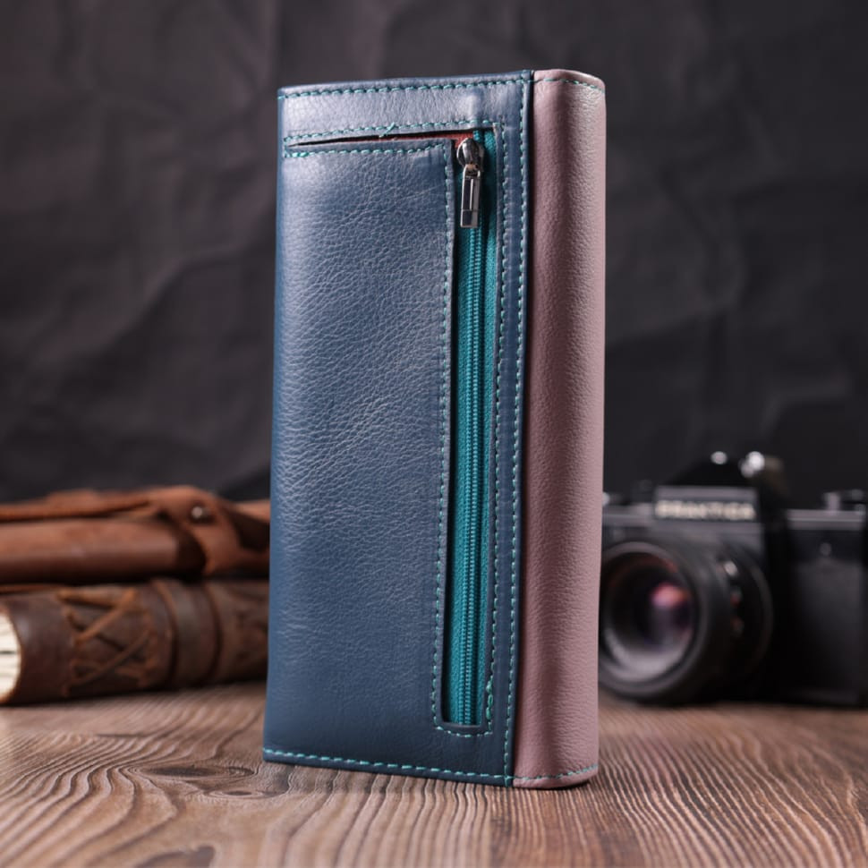 Женский практичный кошелек из натуральной кожи ST Leather 22521 Разноцветный