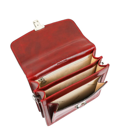 Small Leather Briefcase for Women - Walden -  Red color -  Time Resistance 5229301W