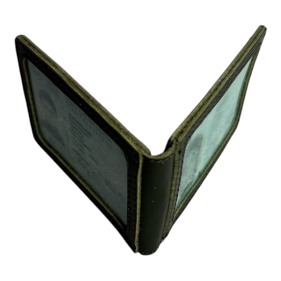 Зелена обкладинка для ID із двома прозорими вікнами Newery N2016GGA