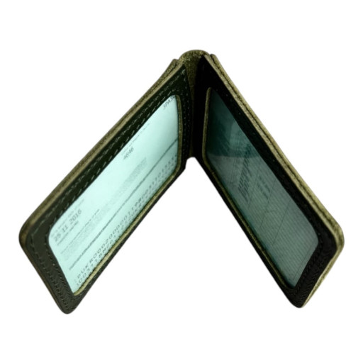 Зелена обкладинка для ID із двома прозорими вікнами Newery N2016GGA