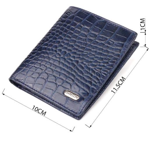 Незвичайне чоловіче портмоне із натуральної фактурної шкіри CANPELLINI 21499 Синє