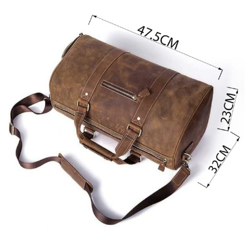Сумка дорожня чоловіча шкіряна Vintage 14893 Коричнева