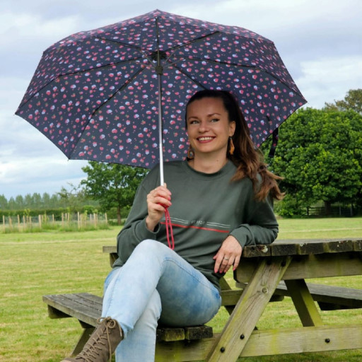 Парасолька жіноча Fulton L354-041680 Minilite-2 Strawberry Garden (Полуничний сад)